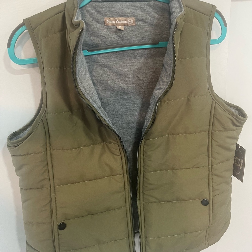 Olive Quilted Vest for Women